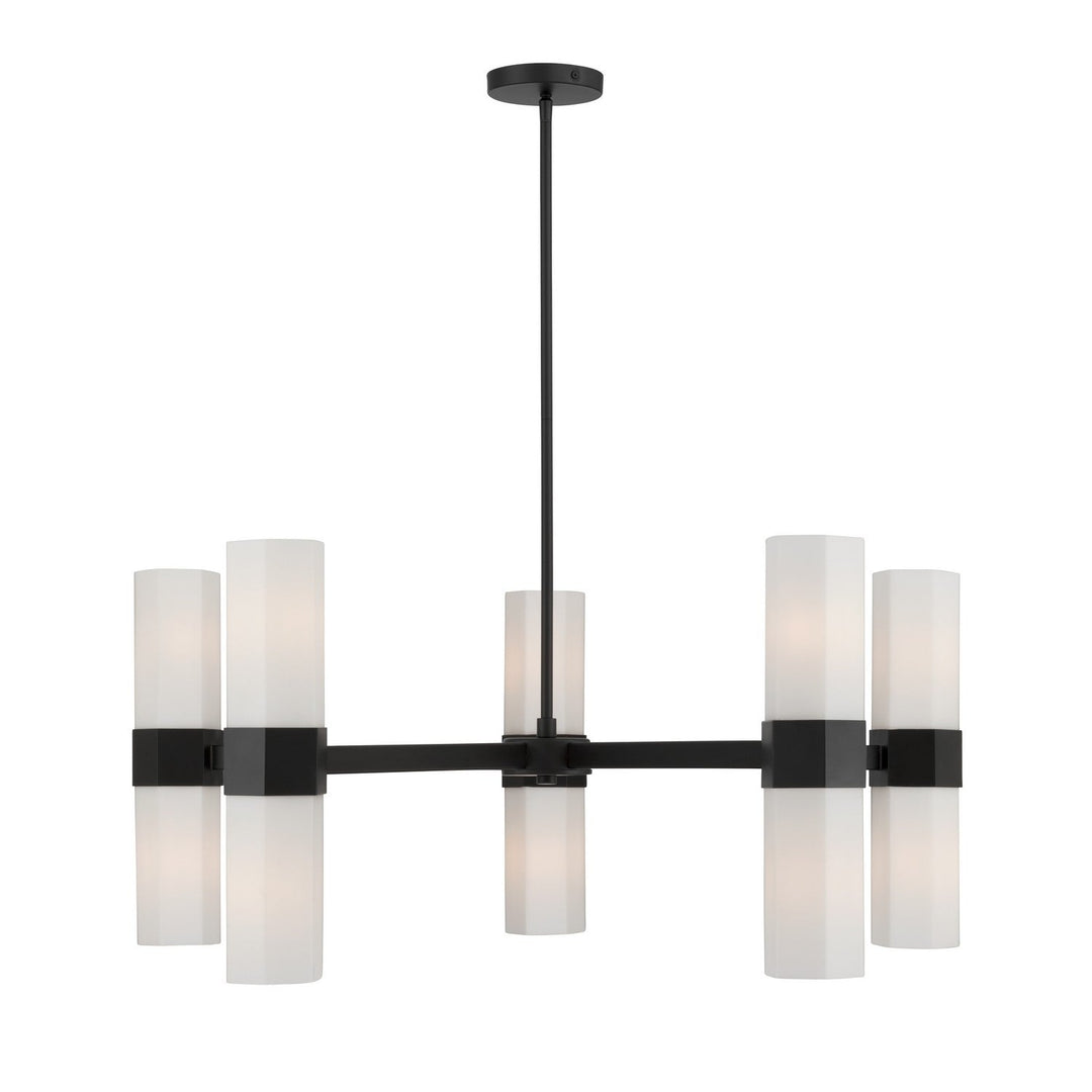 Delgada Ten Light Chandelier in Dark Matte Black Minka-Lavery