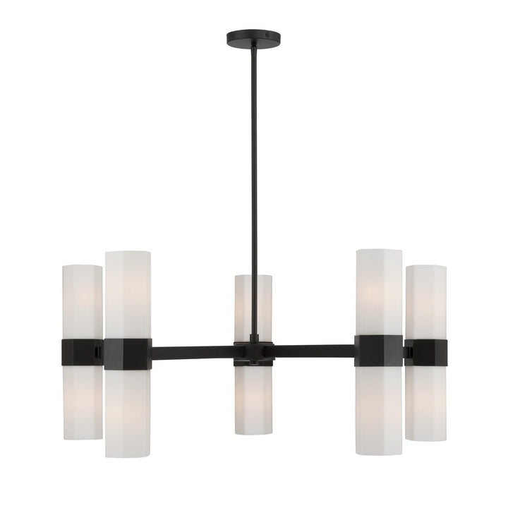 Delgada Ten Light Chandelier in Dark Matte Black Minka-Lavery