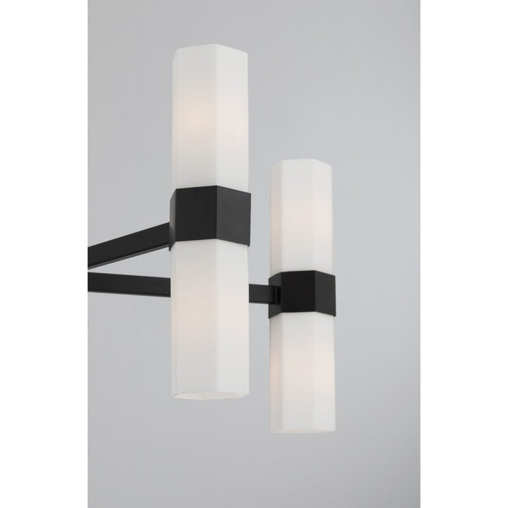 Delgada Ten Light Chandelier in Dark Matte Black Minka-Lavery