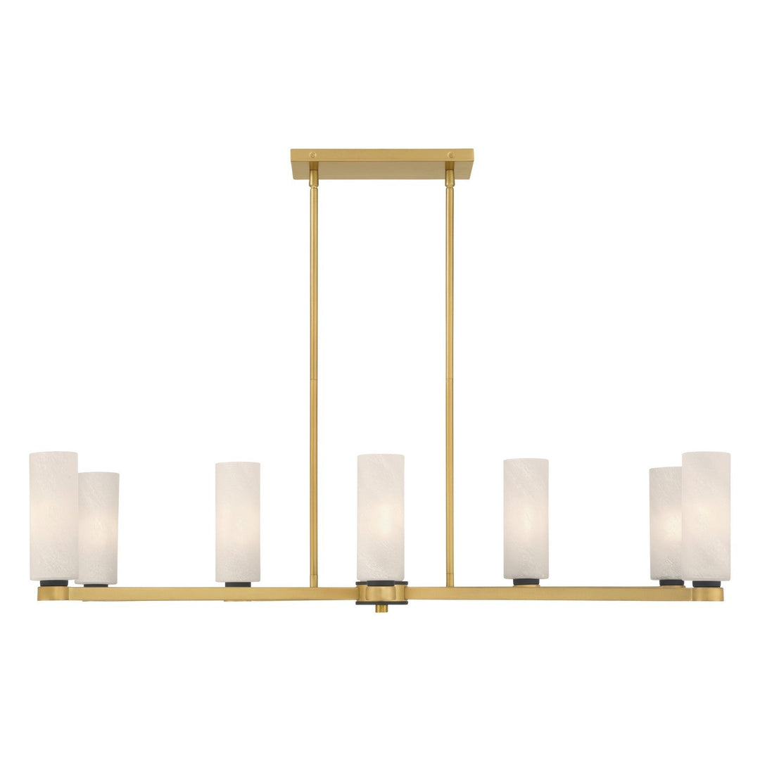 Wexmere Eight Light Linear Chandelier in Legacy Brass Minka-Lavery