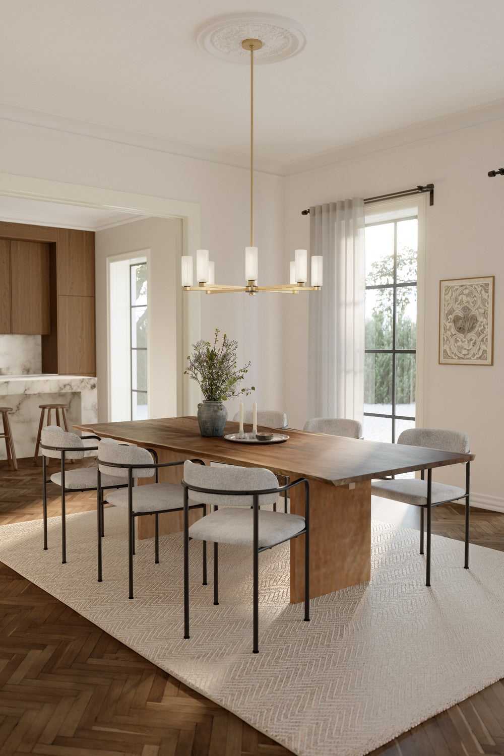 Wexmere Eight Light Chandelier in Legacy Brass Minka-Lavery