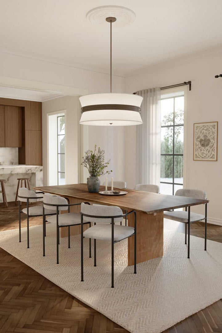 Dalvor Six Light Pendant in Dark Bronze Minka-Lavery
