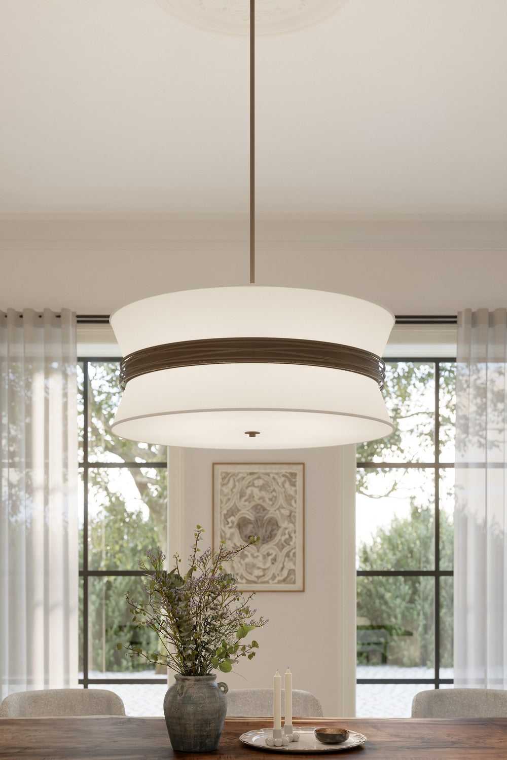 Dalvor Six Light Pendant in Dark Bronze Minka-Lavery