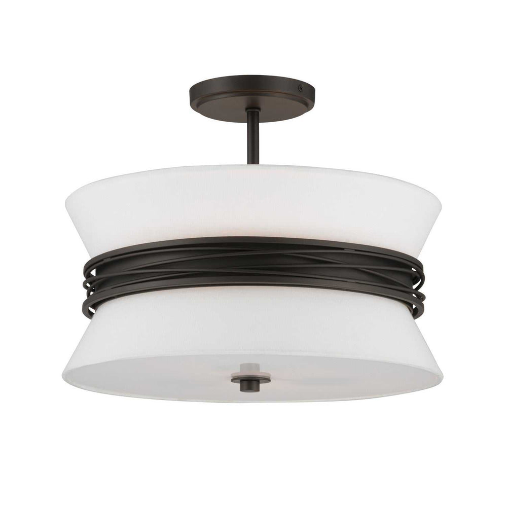 Dalvor Three Light Semi-Flush Mount in Dark Bronze Minka-Lavery