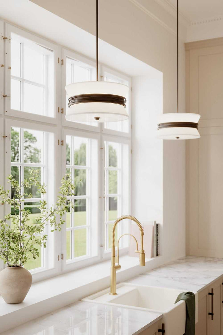 Dalvor Three Light Semi-Flush Mount in Dark Bronze Minka-Lavery