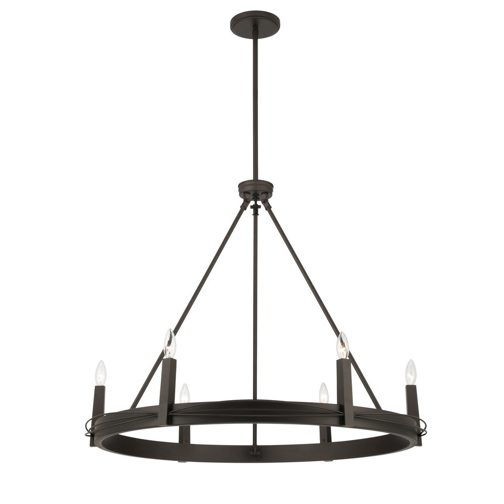 Dalvor Six Light Pendant in Dark Bronze Minka-Lavery