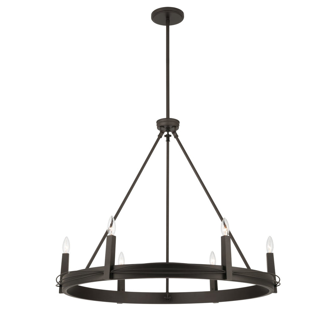 Dalvor Six Light Pendant in Dark Bronze Minka-Lavery