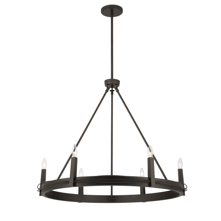 Dalvor Six Light Pendant in Dark Bronze Minka-Lavery