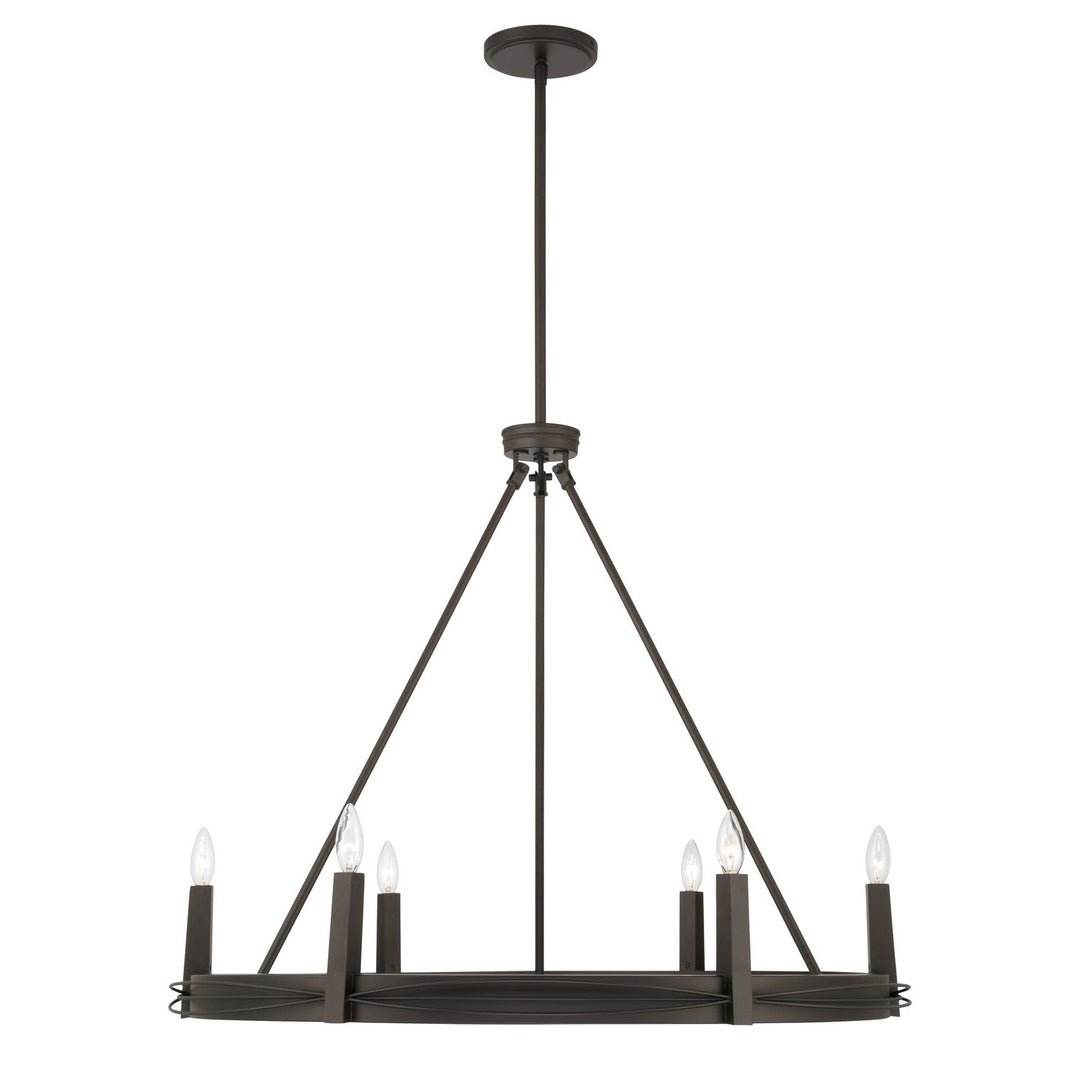Dalvor Six Light Pendant in Dark Bronze Minka-Lavery