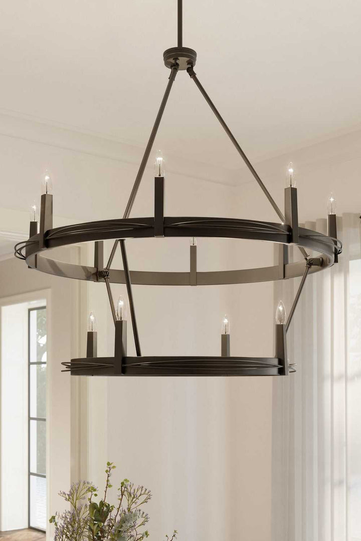 Dalvor 12 Light Pendant in Dark Bronze Minka-Lavery