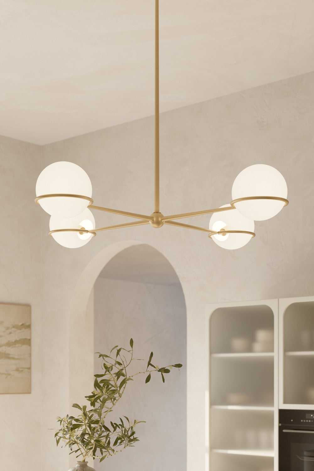 Orstyn Four Light Chandelier in Legacy Brass Minka-Lavery