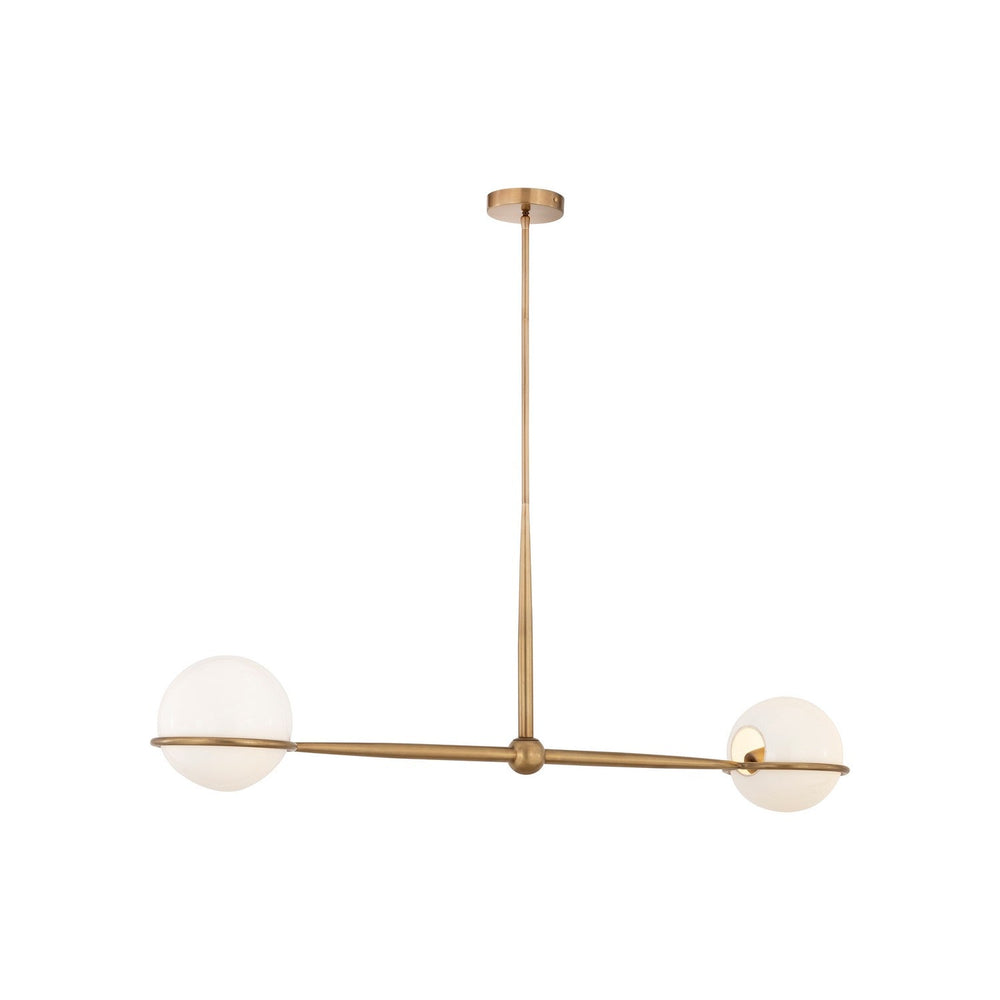 Orstyn Two Light Linear Chandelier in Legacy Brass Minka-Lavery