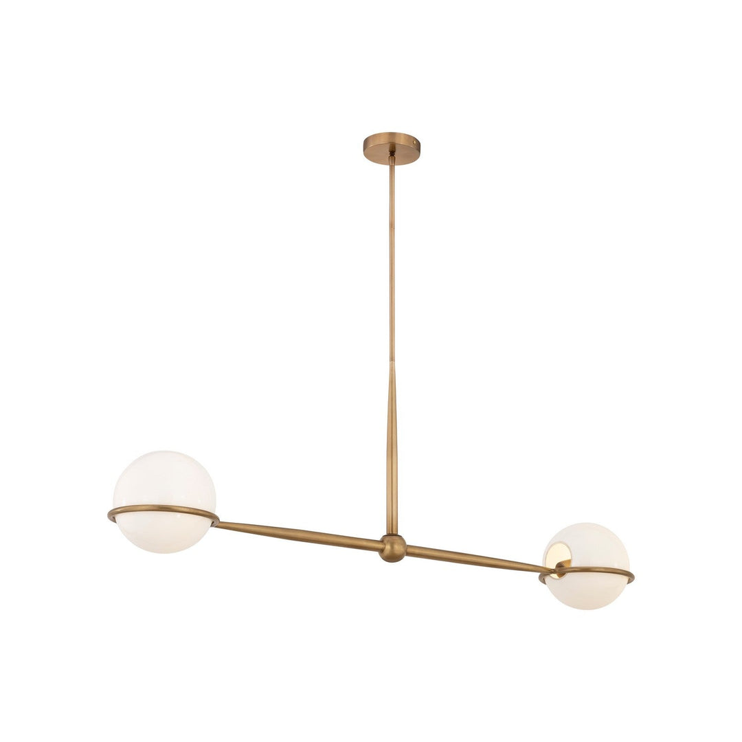 Orstyn Two Light Linear Chandelier in Legacy Brass Minka-Lavery