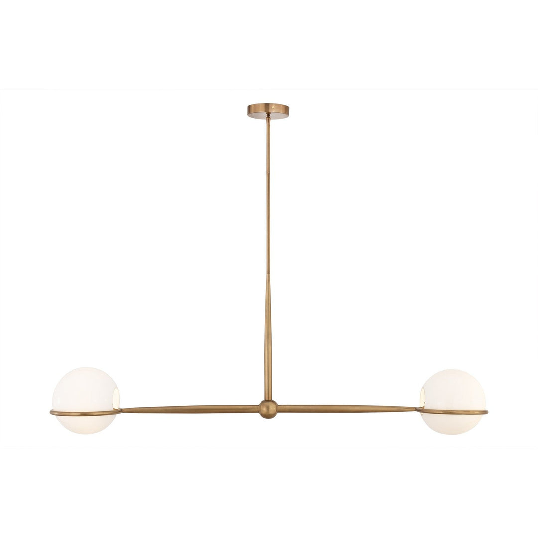 Orstyn Two Light Linear Chandelier in Legacy Brass Minka-Lavery