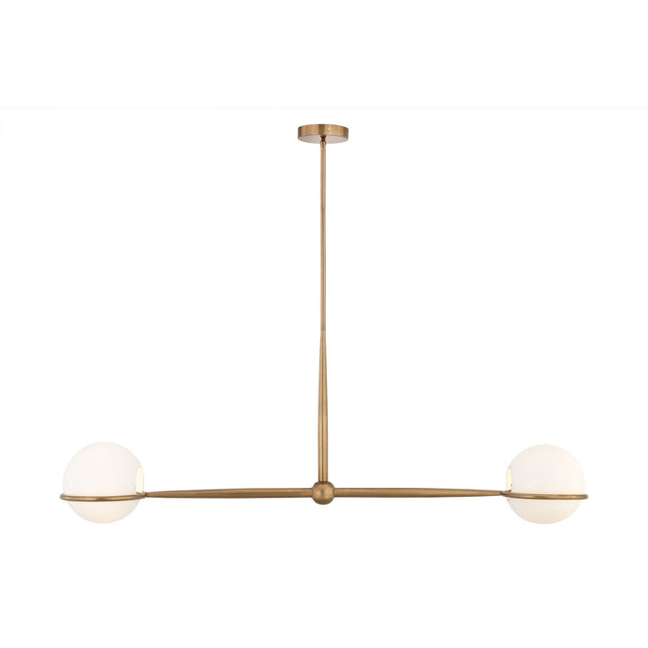 Orstyn Two Light Linear Chandelier in Legacy Brass Minka-Lavery
