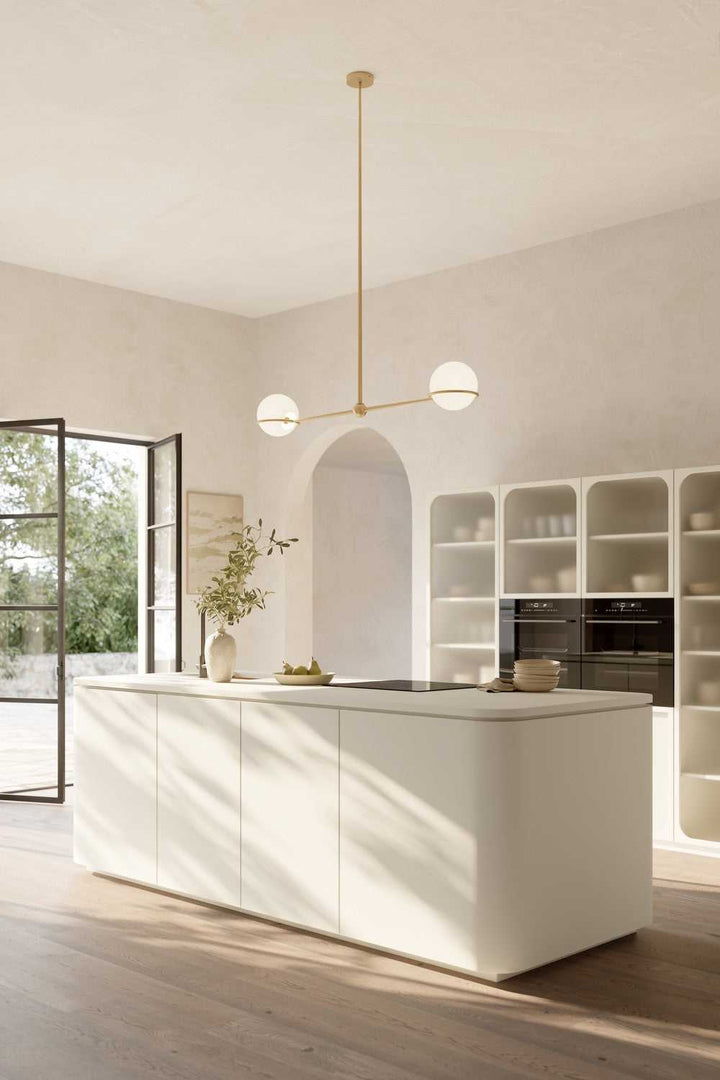 Orstyn Two Light Linear Chandelier in Legacy Brass Minka-Lavery