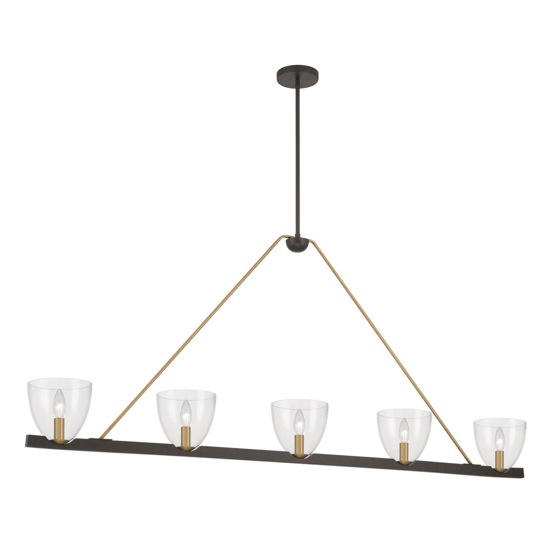 Noellea Five Light Linear Chandelier in Dark Bronze Minka-Lavery