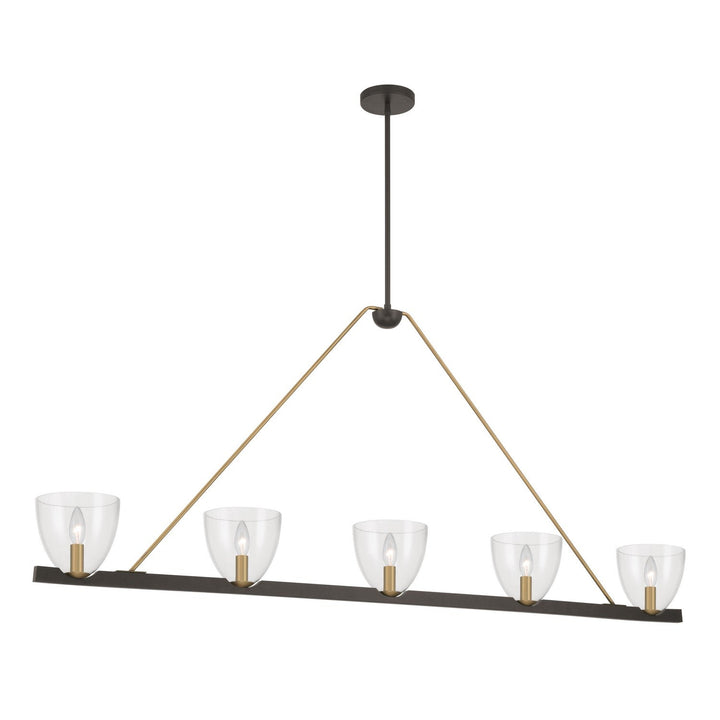 Noellea Five Light Linear Chandelier in Dark Bronze Minka-Lavery