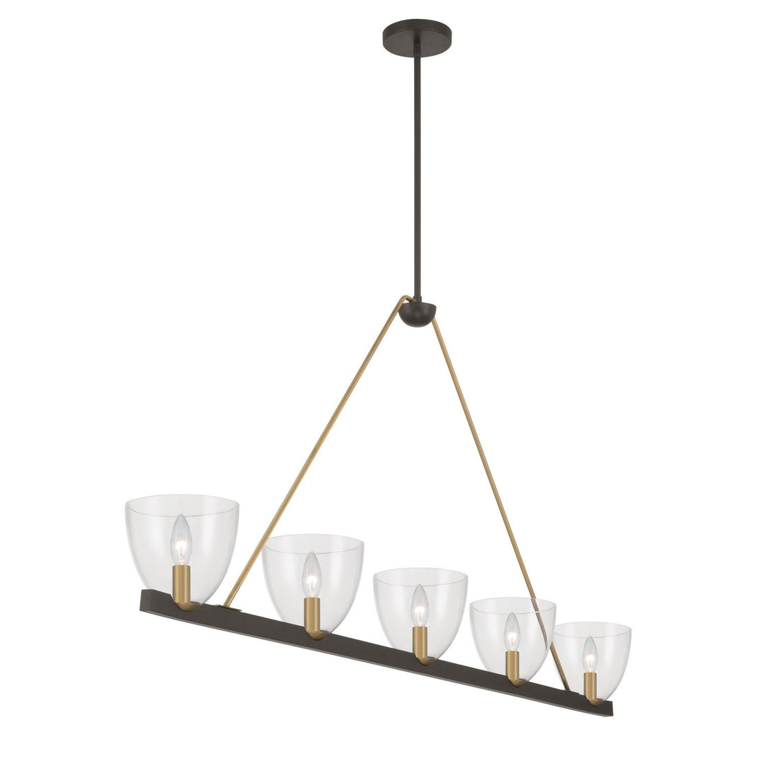 Noellea Five Light Linear Chandelier in Dark Bronze Minka-Lavery