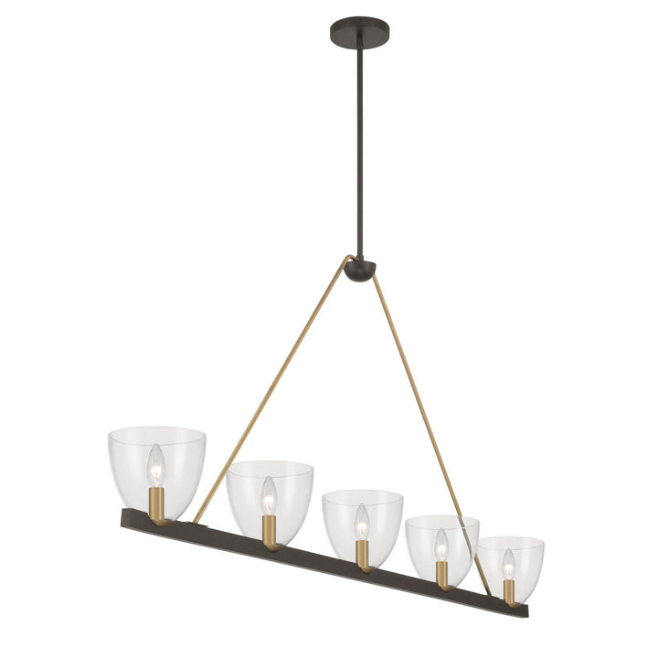 Noellea Five Light Linear Chandelier in Dark Bronze Minka-Lavery
