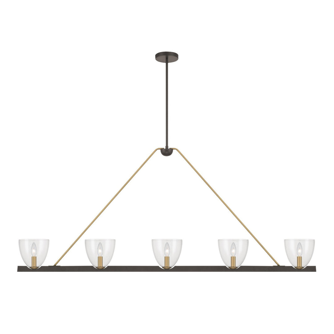 Noellea Five Light Linear Chandelier in Dark Bronze Minka-Lavery
