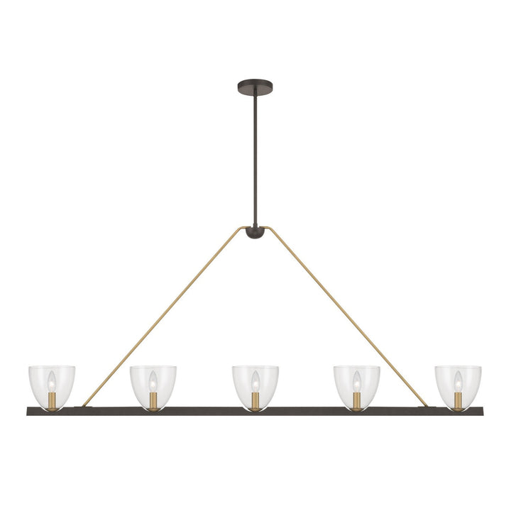 Noellea Five Light Linear Chandelier in Dark Bronze Minka-Lavery