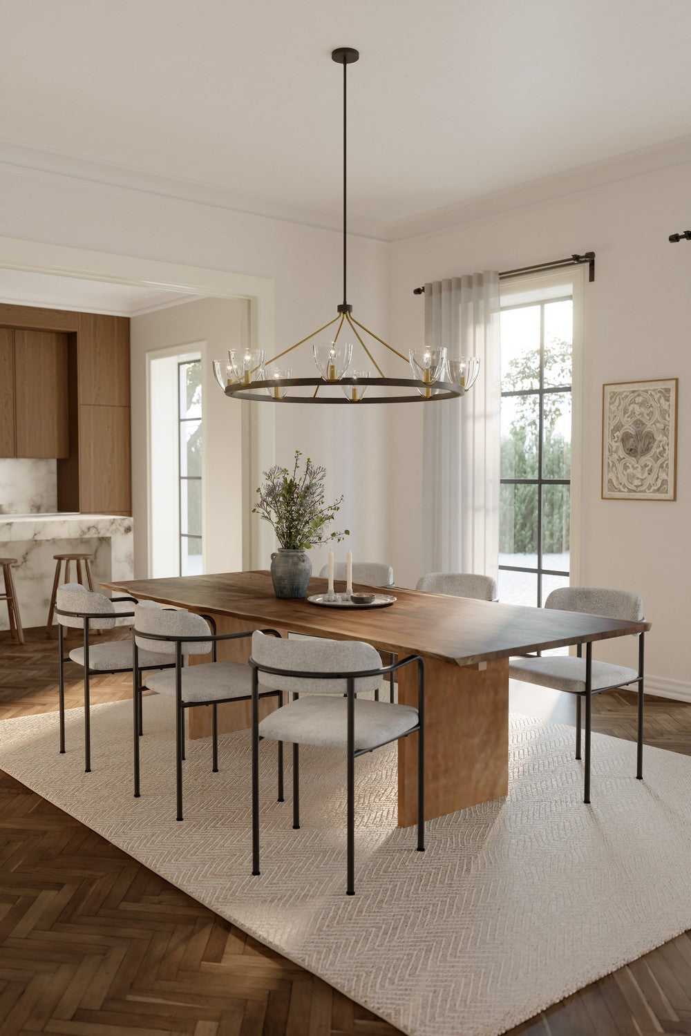 Noellea Eight Light Chandelier in Dark Bronze Minka-Lavery