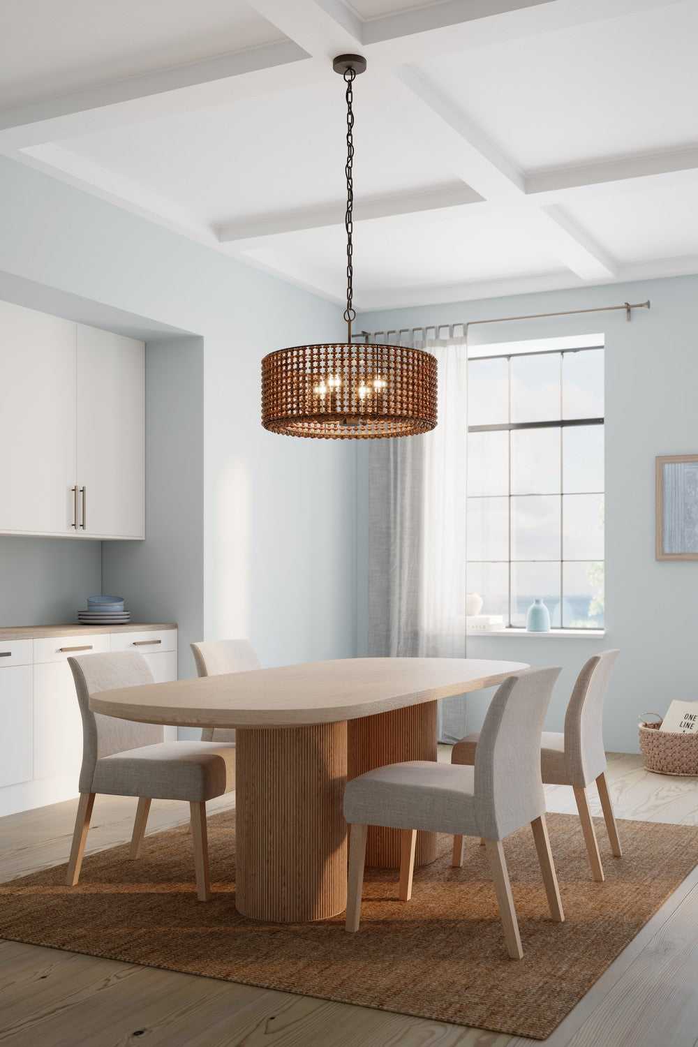 Beaudelle Four Light Pendant in Dark Bronze Minka-Lavery
