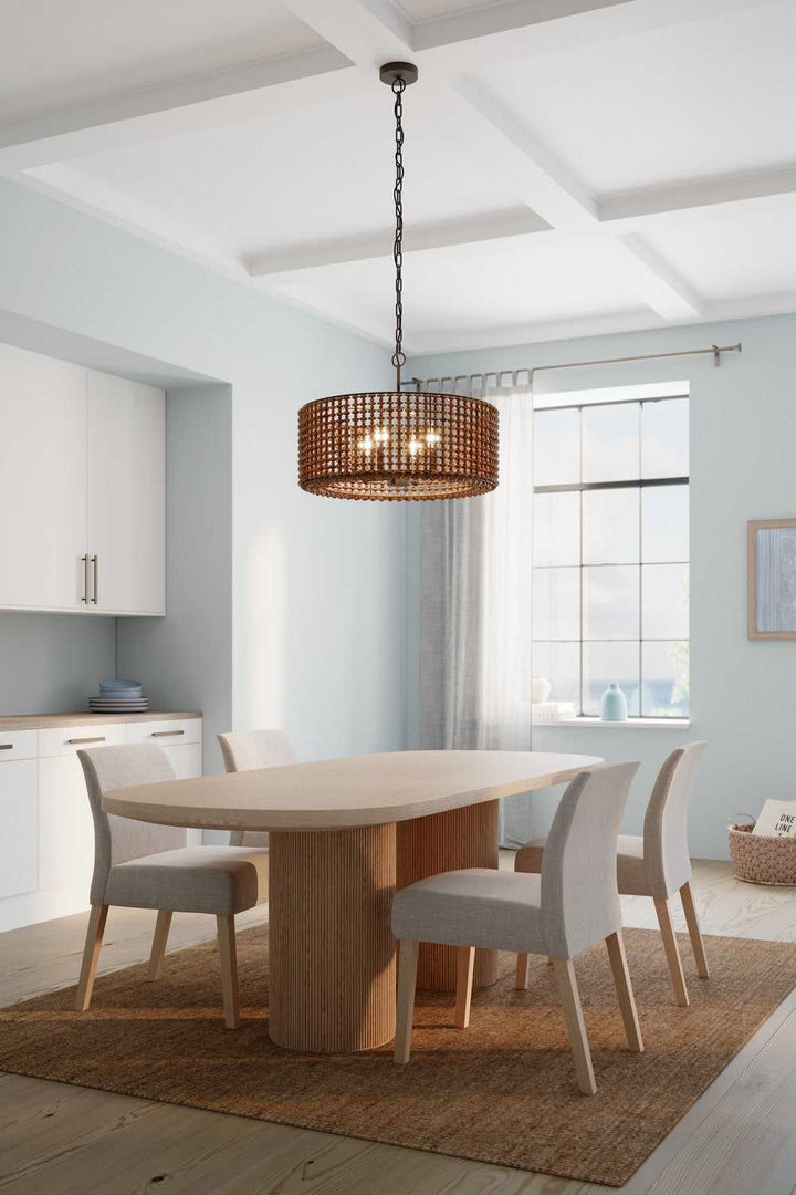 Beaudelle Four Light Pendant in Dark Bronze Minka-Lavery