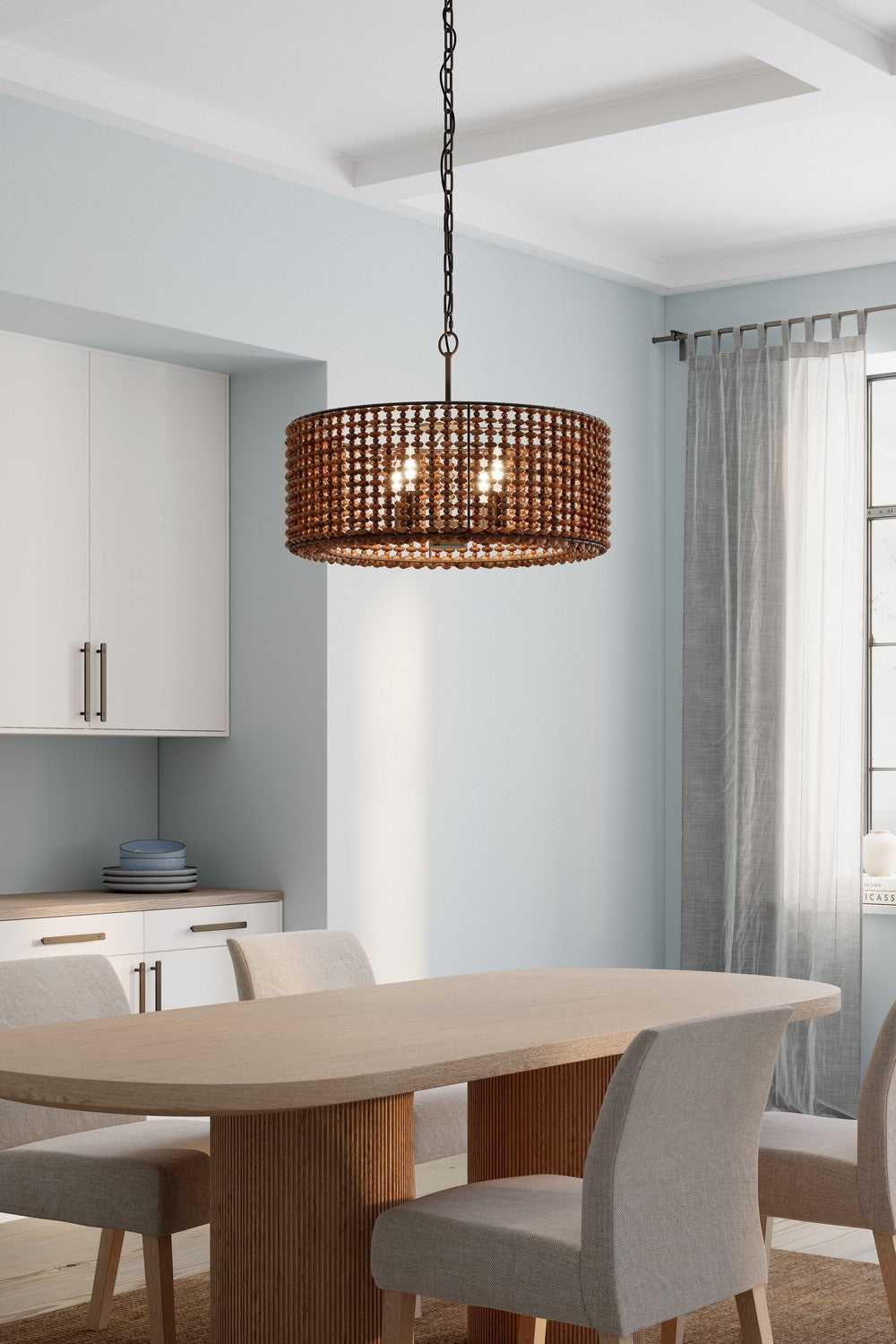 Beaudelle Four Light Pendant in Dark Bronze Minka-Lavery