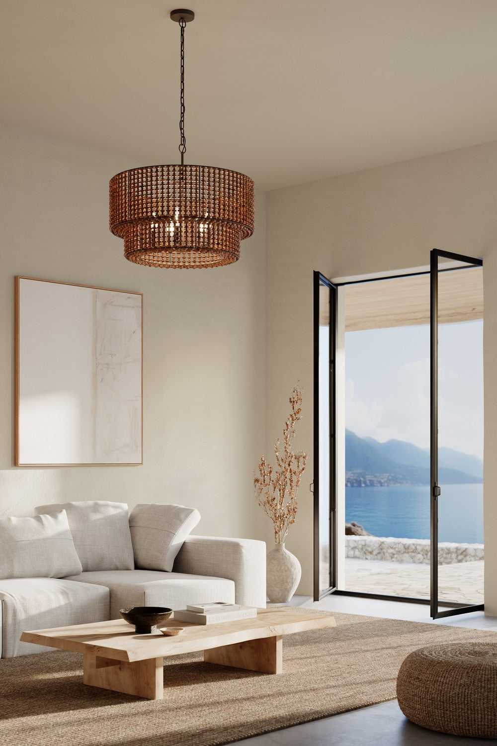 Beaudelle Five Light Pendant in Dark Bronze Minka-Lavery