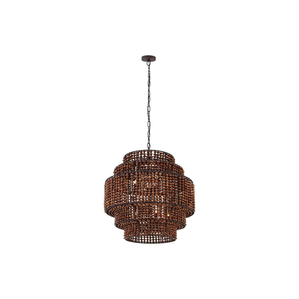 Beaudelle Nine Light Pendant in Dark Bronze Minka-Lavery