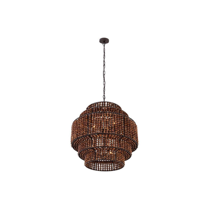 Beaudelle Nine Light Pendant in Dark Bronze Minka-Lavery