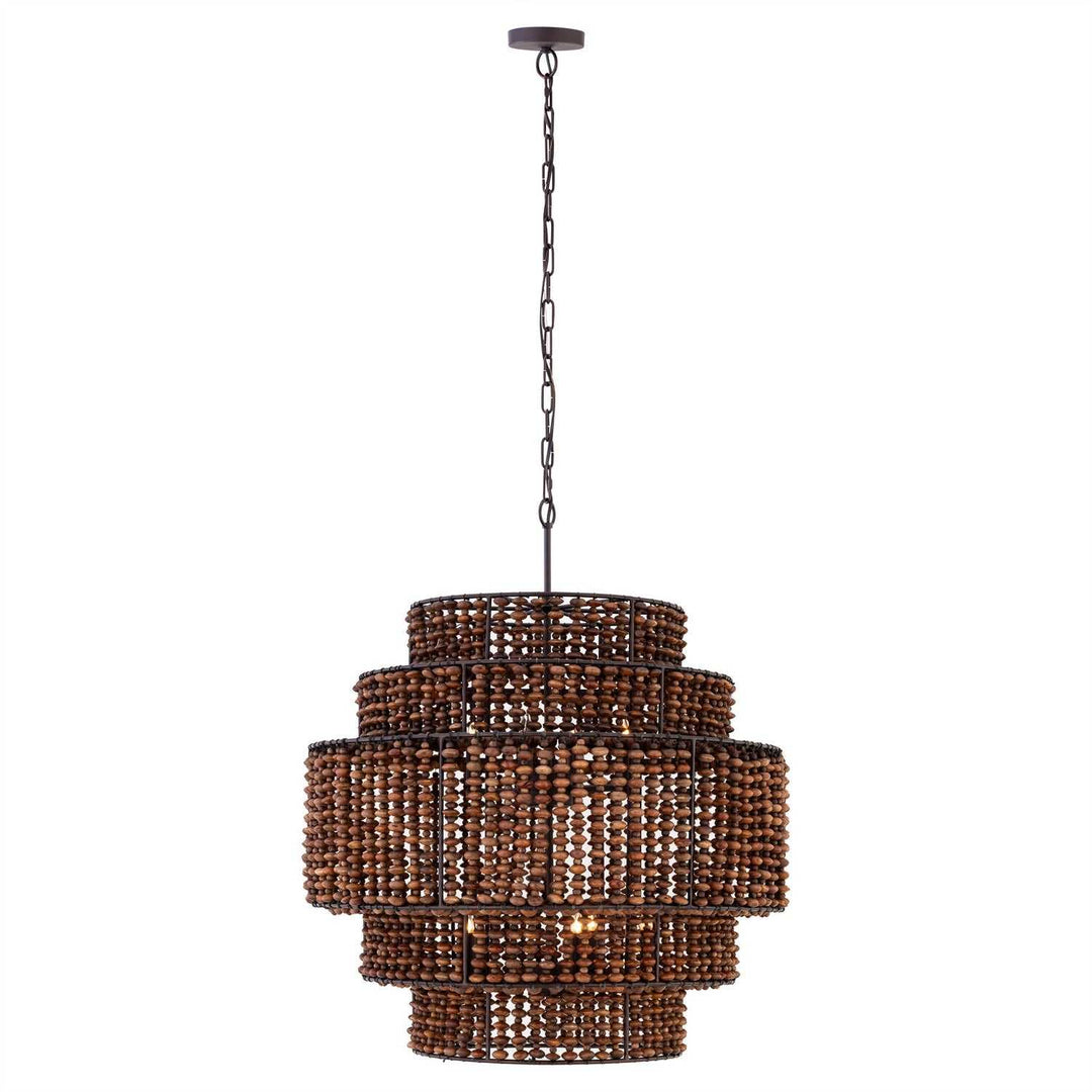 Beaudelle Nine Light Pendant in Dark Bronze Minka-Lavery