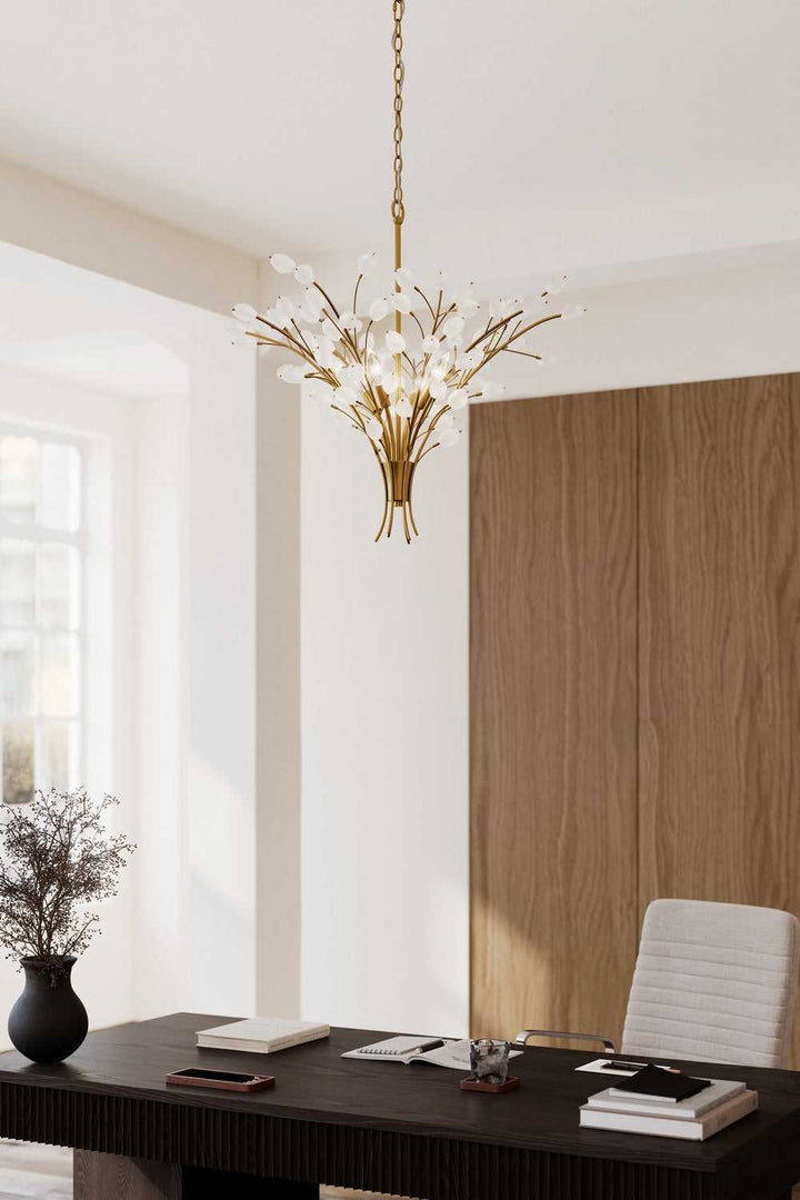 Ramus Six Light Chandelier in Painted Legacy Brass Minka-Lavery