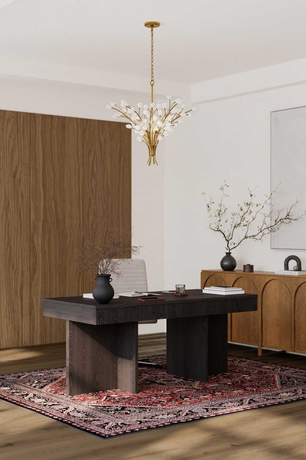 Ramus Six Light Chandelier in Painted Legacy Brass Minka-Lavery