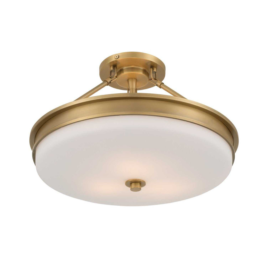 Halora Three Light Semi-Flush Mount in Legacy Brass Minka-Lavery