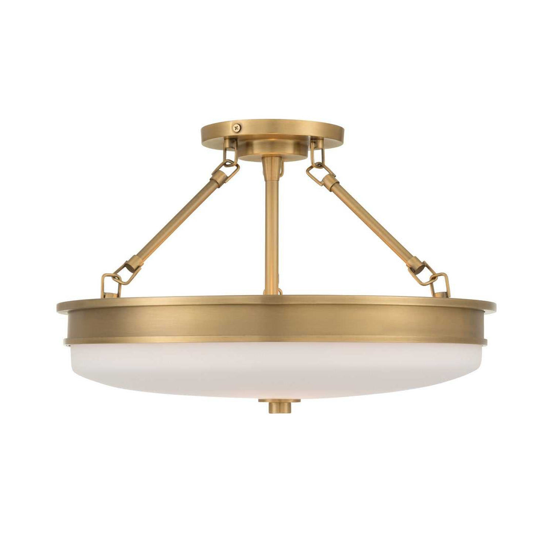 Halora Three Light Semi-Flush Mount in Legacy Brass Minka-Lavery