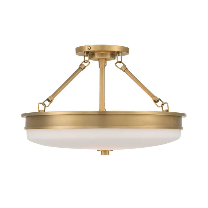 Halora Three Light Semi-Flush Mount in Legacy Brass Minka-Lavery