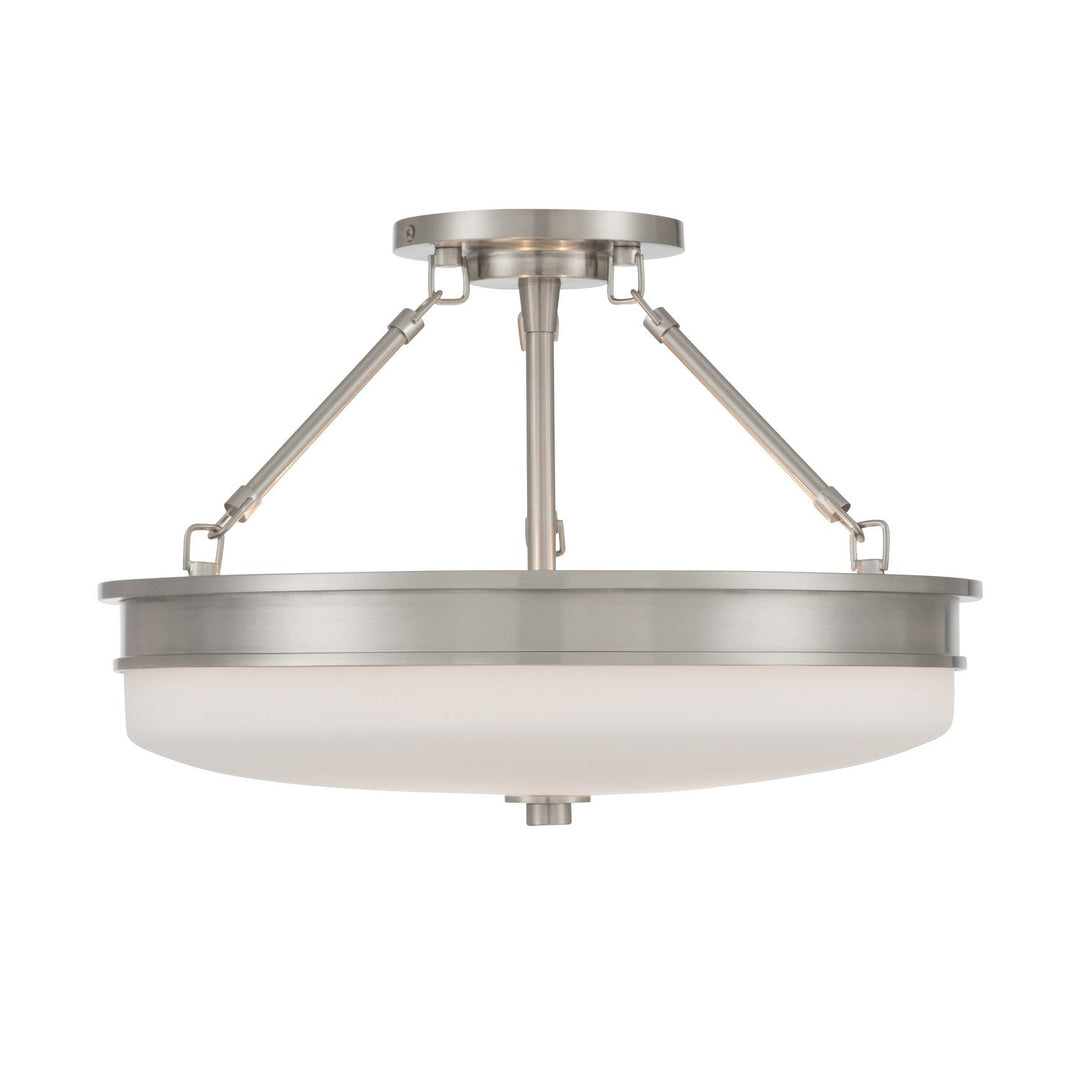 Halora Three Light Semi-Flush Mount in Brushed Nickel Minka-Lavery