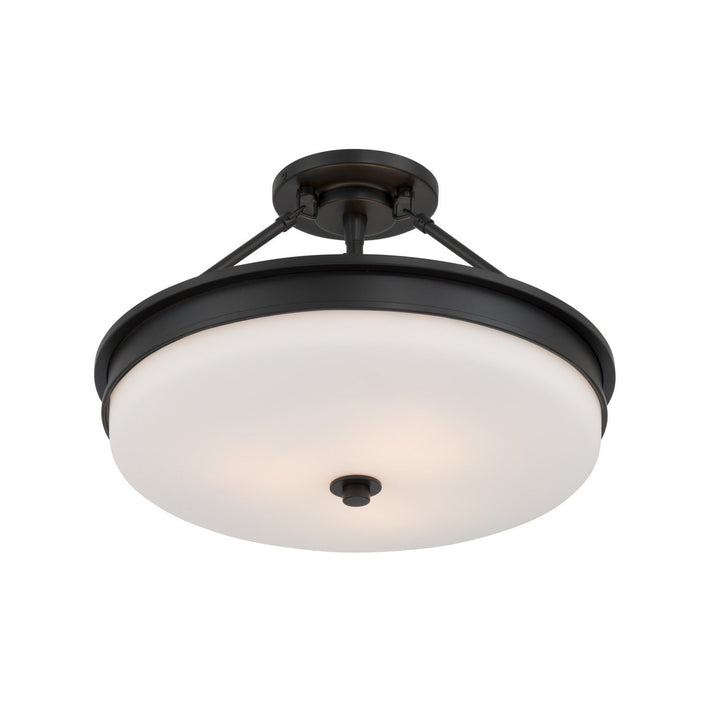 Halora Three Light Semi-Flush Mount in Dark Matte Black Minka-Lavery