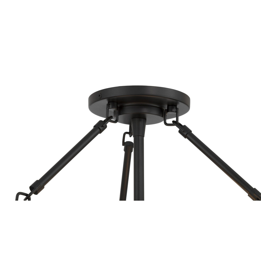 Halora Three Light Semi-Flush Mount in Dark Matte Black Minka-Lavery