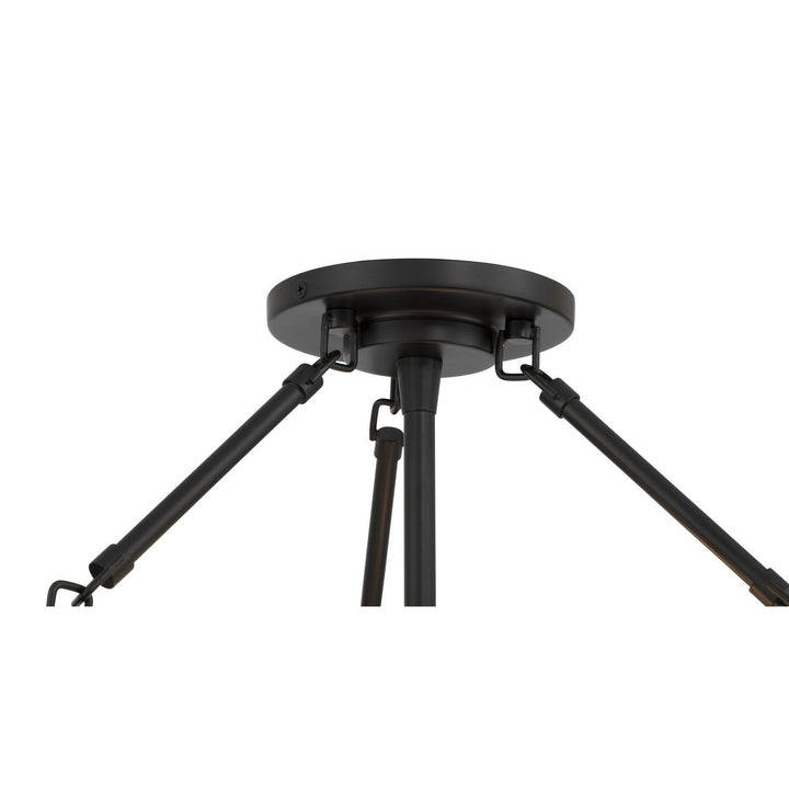 Halora Three Light Semi-Flush Mount in Dark Matte Black Minka-Lavery