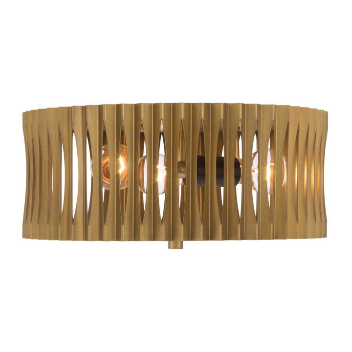 Aven Three Light Flush Mount in Sand Coal Black Minka-Lavery