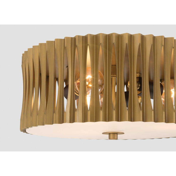 Aven Three Light Flush Mount in Sand Coal Black Minka-Lavery