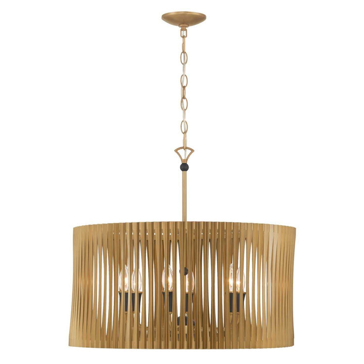 Aven Six Light Pendant in Sand Coal Black Minka-Lavery