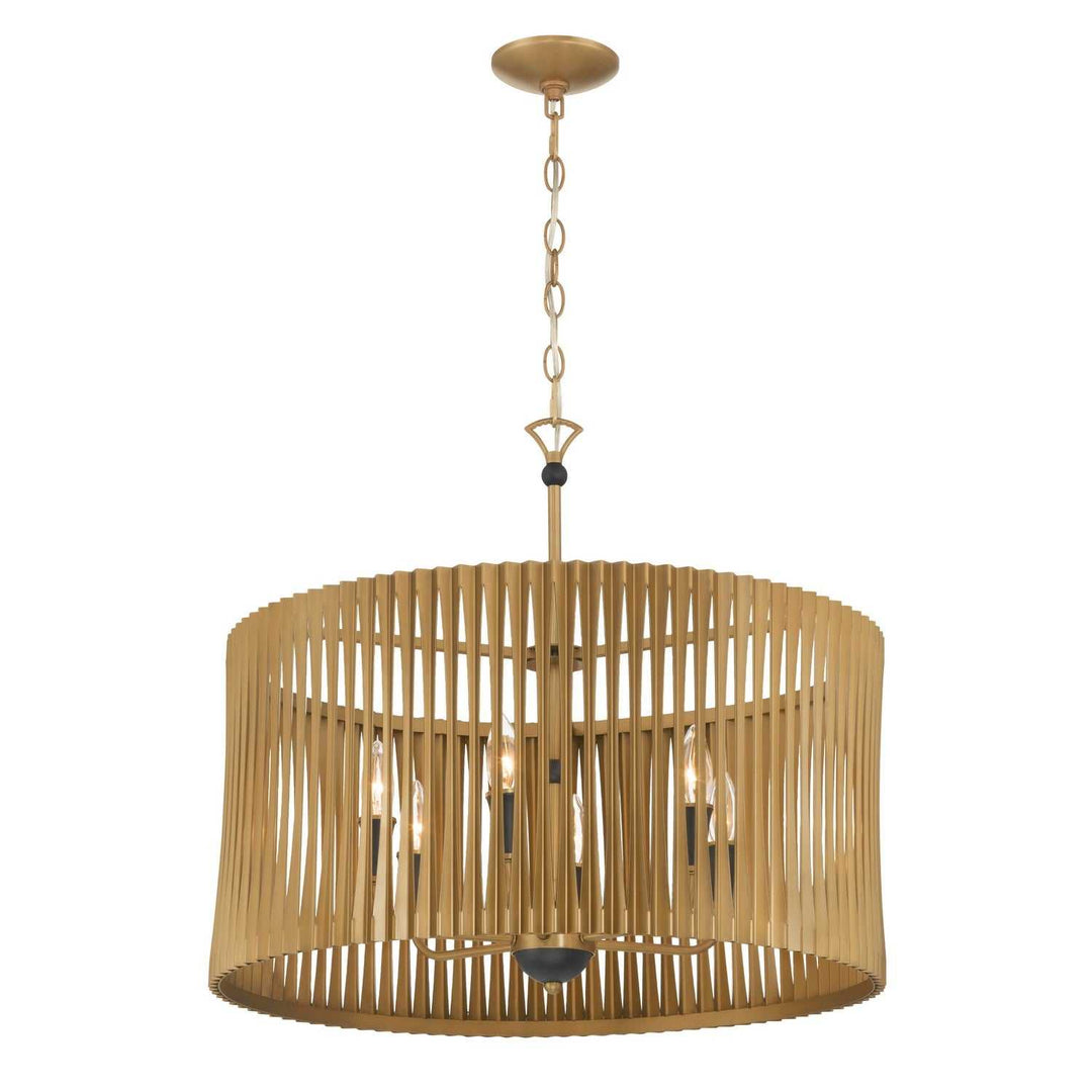 Aven Six Light Pendant in Sand Coal Black Minka-Lavery