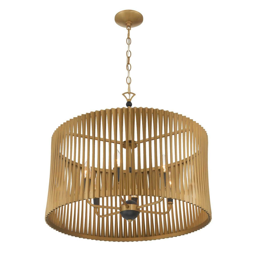 Aven Six Light Pendant in Sand Coal Black Minka-Lavery