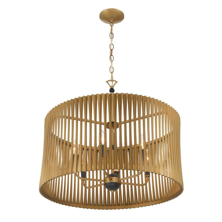 Aven Six Light Pendant in Sand Coal Black Minka-Lavery