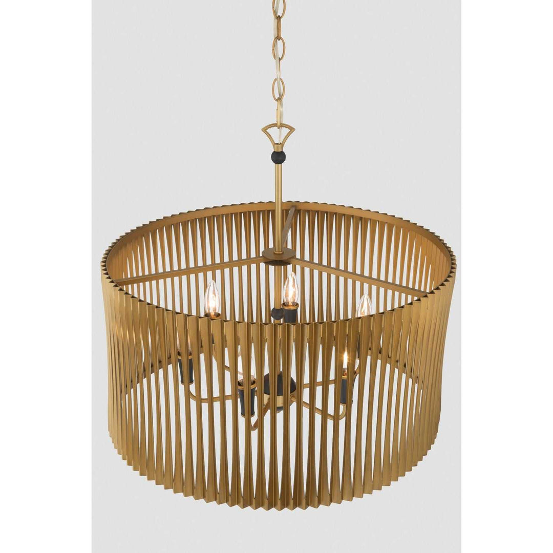 Aven Six Light Pendant in Sand Coal Black Minka-Lavery